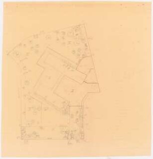 Gartenanlage Arbeiterwohnheim, Union Rheinische Braunkohlen Kraftstoff AG, Wesseling: Bepflanzungsplan: Grundriss 1:200