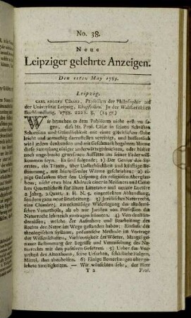 No. 38. Den 11ten May 1789.