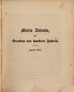 Maria Antonia, oder Dresden vor hundert Jahren : Zeitbild, 2