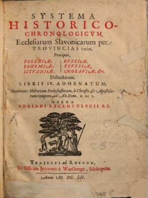 Systema histor. Chronol. Eccles. Sclavonicarum