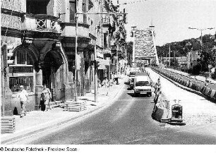 Blick zur Loschitzer Brücke ("Blaues Wunder")