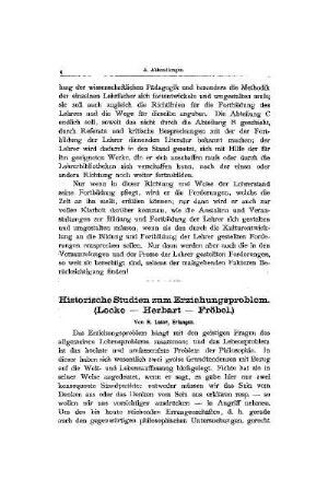 Historische Studien zum Erziehungsproblem : (Locke-Herbart-Fröbel)