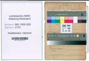 Entnazifizierung Heinrich Huettemann , geb. 10.03.1889 (Bahnsekretaer)