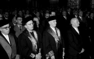 Freiburg: Aula der Universität, Ehrensenatoren und Kultusminister Storz