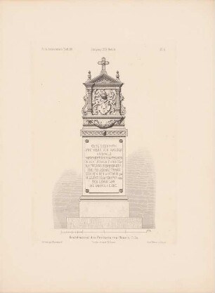 Grabdenkmal Freiherr von Hansen, Köln: Ansicht (aus: Architektonisches Skizzenbuch, H. 121/4, 1873)