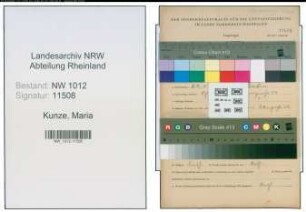 Entnazifizierung Maria Kunze , geb. 08.02.1909 ()