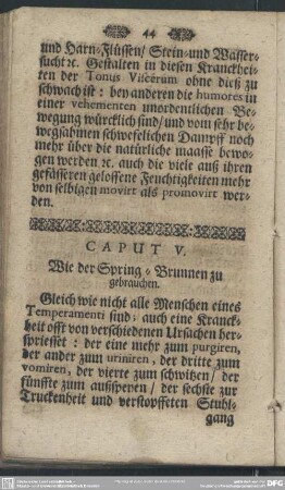 Caput V. Wie der Spring-Brunnen zu gebrauchen