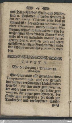 Caput V. Wie der Spring-Brunnen zu gebrauchen
