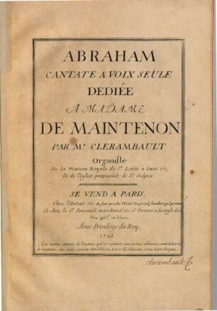 Abraham : cantate a voix seule