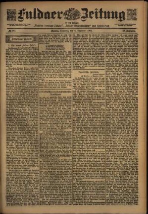 Zweite Ausgabe vom Samstag, den 06. Dezember 1902.