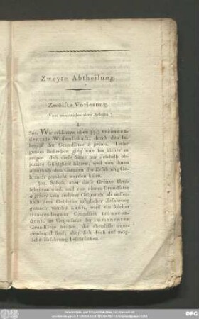 Zweyte Abtheilung.