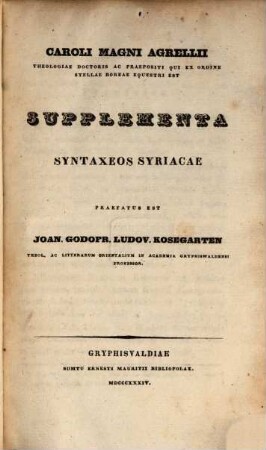 Supplementa syntaxeos syriacae