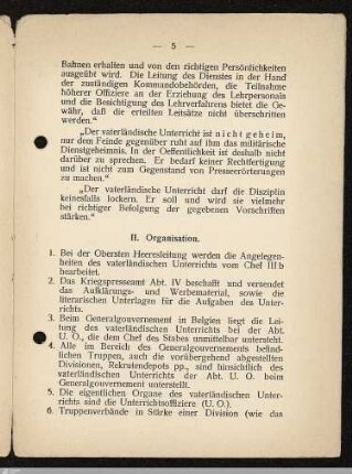 II. Organisation