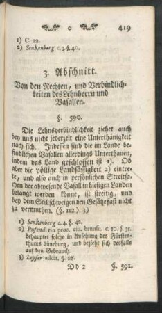 3. Abschnitt. Von den Rechten, und Verbindlichkeiten des Lehnherrn und Vasallen