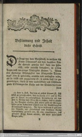 Bestimmung und Inhalt dieser Schrift