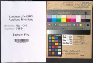 Entnazifizierung Fritz Bachem , geb. 17.12.1893 (Montageleiter)