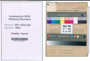 Entnazifizierung Hanns Deistler , geb. 14.05.1899 (Stadtinspektor)