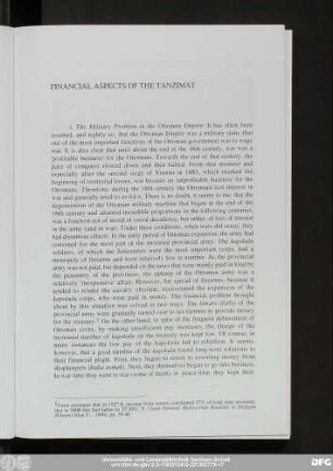 Financial Aspects Of The Tanzımat