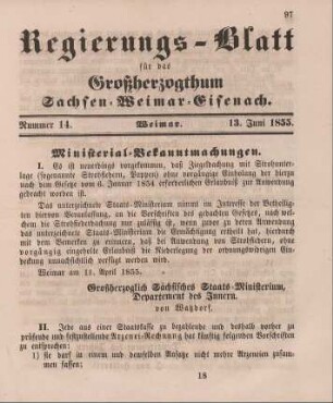Nr. 14 : 13. Juni 1855