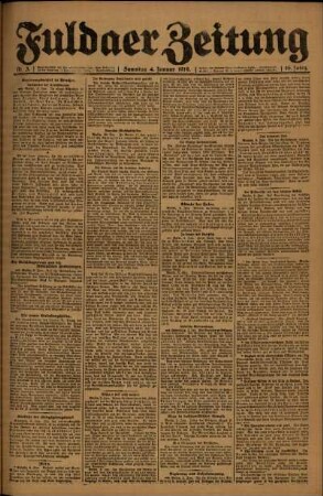 Ausgabe vom Samstag, den 04. Januar 1919.