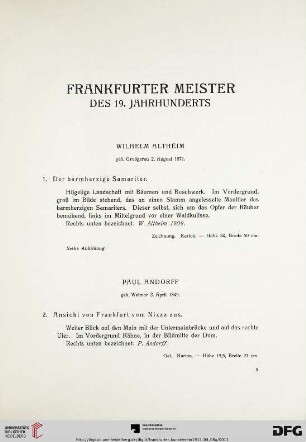Frankfurter Meister des 19. Jahrhunderts (Nr. 1-82)