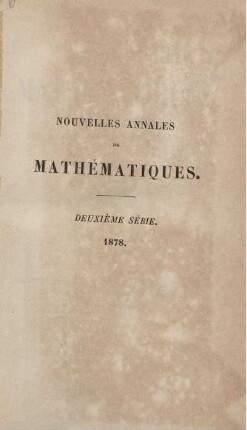 37: Nouvelles annales de mathématiques