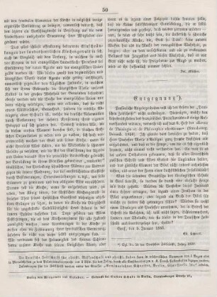 50 Entgegnung