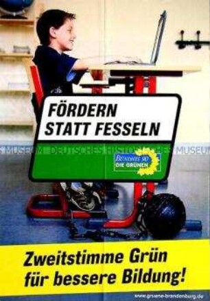 Plakat von Bündnis 90/Die Grünen zur Landtagswahl in Brandenburg 2004