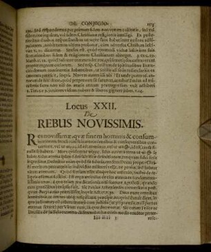 Locus XXII. De Rebus Novissimis