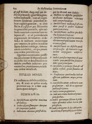Titulus Nonus. De nullitate ex defectu jurisdictionis, & unde ac quibus modis proveniat tam in judice ordinario, quam delegato.