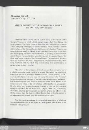 Alexander Kitroeff Greek Images Of The Ottomans & Turks (late 19th - early 20th Centuries)