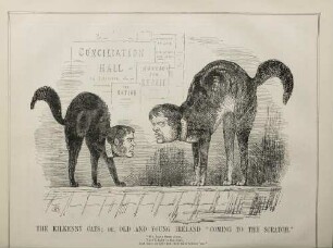 The Kilkenny cats; or, old and Young Ireland "coming to the scratch"