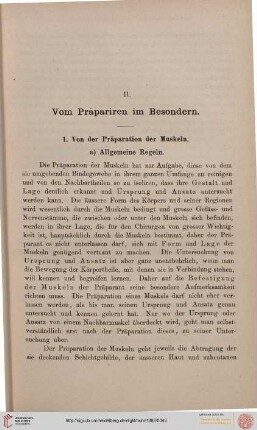 II. Vom Präpariren im Besonderen