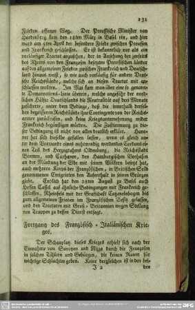 Fortgang des Französisch-Italiänischen Krieges