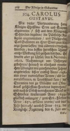 104. Carolus Gustavus