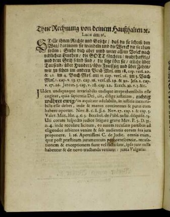 Thue Rechnung von deinem Haußhalten etc.