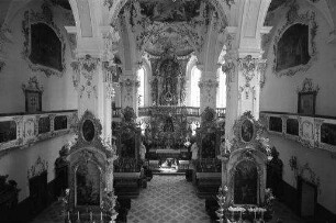 Andechs: Inneres der Kirche, von der Mitte der Empore