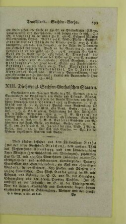 XIII. Die herzogl. Sachsen-Gothaischen Staaten