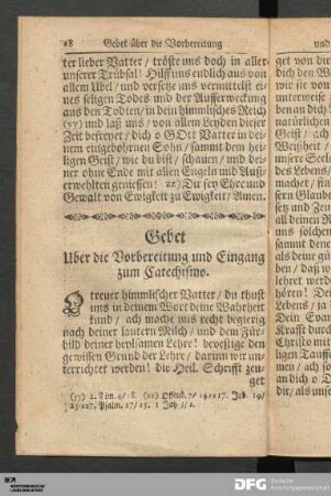 Gebet Uber die Vorbereitung und Eingang zum Catechismo.