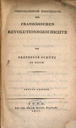 Chronologische Darstellung der Französischen Revolutionsgeschichte