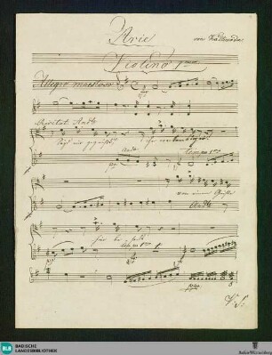 Die Wunderbare. Excerpts - Don Mus.Ms. 2843 : T, orch; StrK WoO 5.04/2