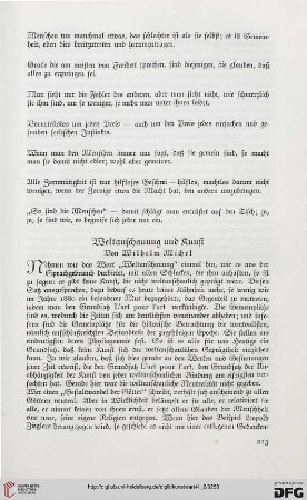 Weltanschauung und Kunst