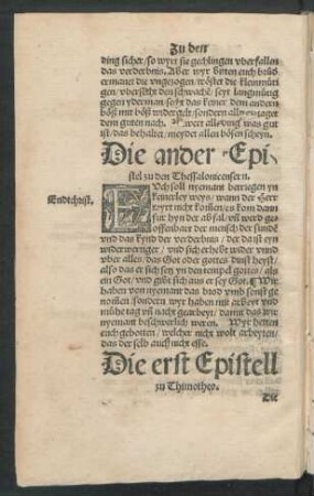 Die erste Epistell zu Thimotheo.