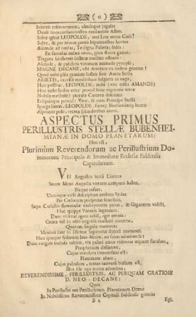 Aspectus primus.