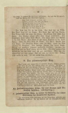 II. Der zusammengesetzte Satz