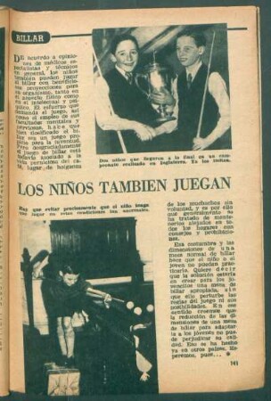 Los niños también juegan : Billar
