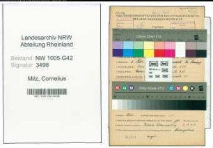 Entnazifizierung Cornelius Milz , geb. 06.02.1888 (Angestellter)