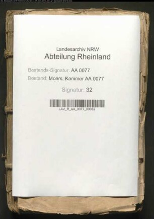 Kontributionsbeitrag der Herrlichkeit Ossenberg zur Moersischen Steuerkasse