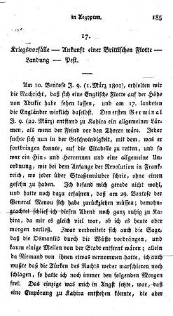 17. Kriegsvorfälle. ? Ankunft einer Brittischen Flotte. ? Landung. ? Pest.