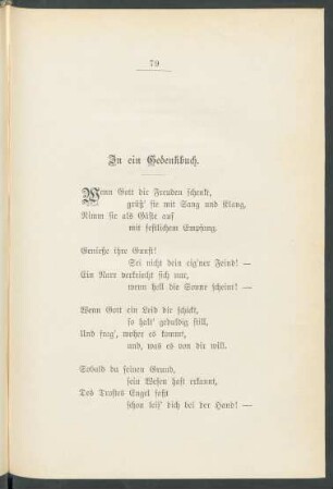 In ein Gedenkbuch.